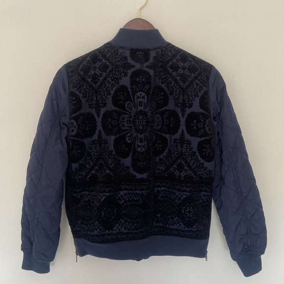 Anthropologie Clemence Bomber Sweatshirt Jacket Quilted Chenille Size Small - Picture 11 of 12